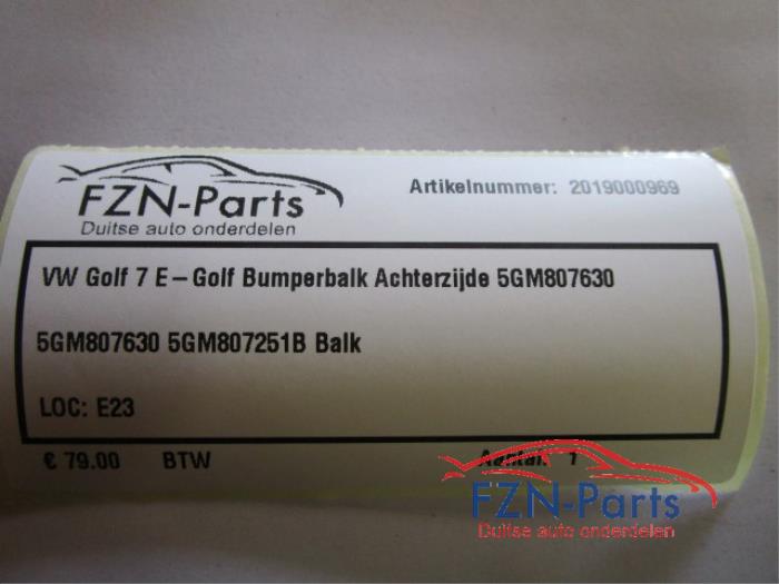 VW Golf 7 E-Golf Bumperbalk Achterzijde