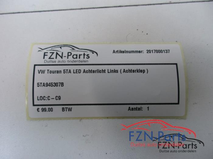 VW Touran 5TA LED Achterlicht Links ( Achterklep )