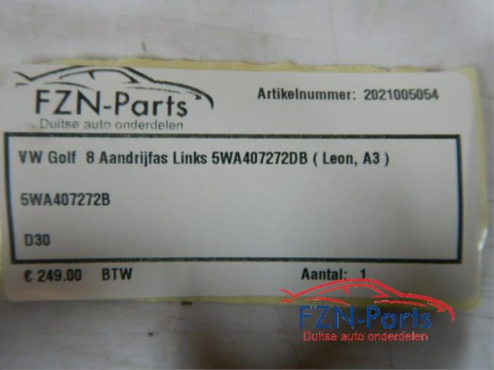 VW Golf 8 Aandrijfas Links voor