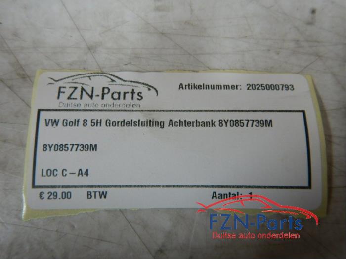 VW Golf 8 Gordelsluiting Achterbank