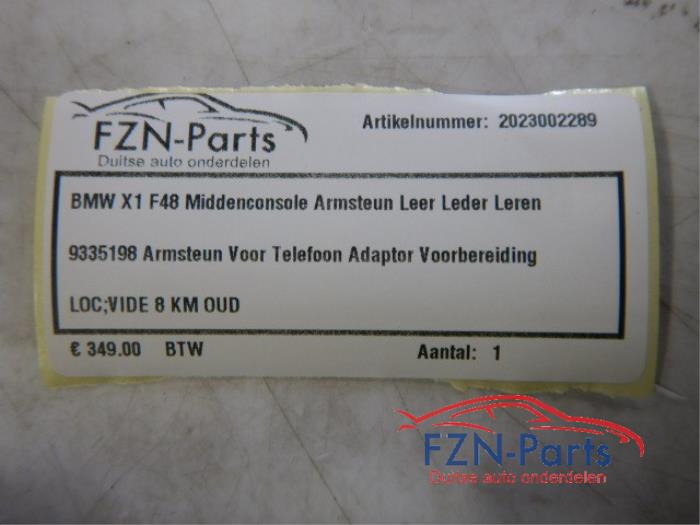 BMW X1 F48 Middenconsole Armsteun Leer Leder Leren 935198 Armsteun Voor telefoon met adapter voorbereiding