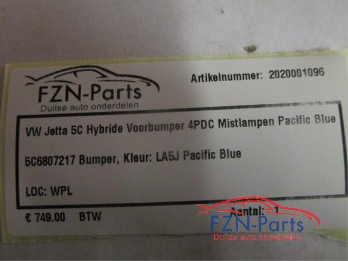 VW Jetta 5C Hybride Voorbumper 4PDC Mistlampen Pacific Blue