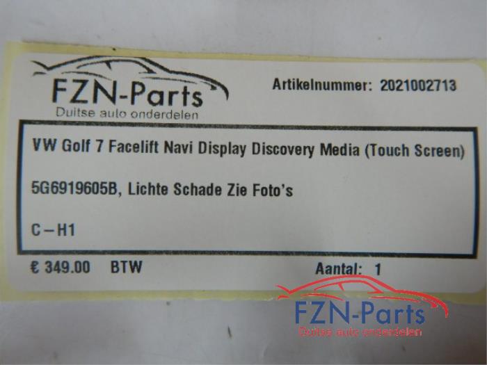 VW Golf 7 Facelift Navi Display Discovery Media (Touch Screen)