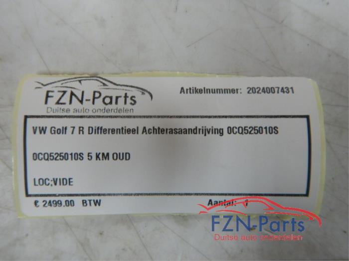 VW Golf 7 R Differentieel Achterasaandrijving