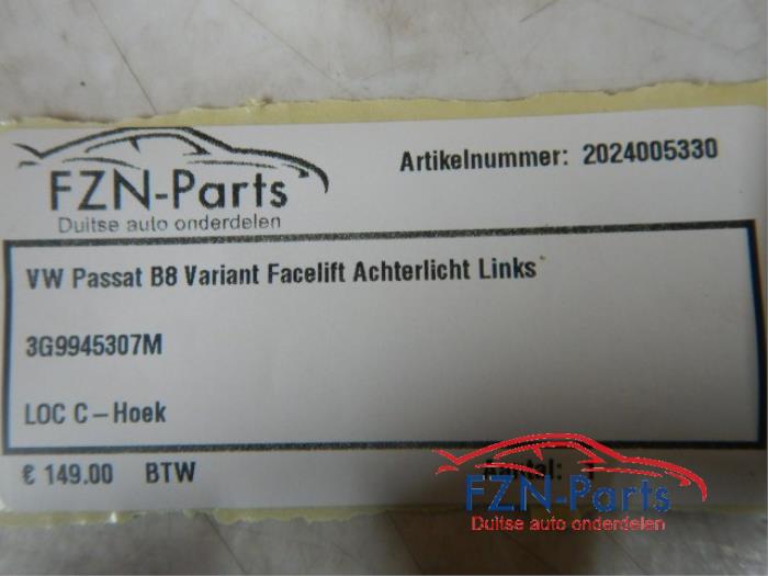 Achterlicht links Volkswagen Passat (22725016)