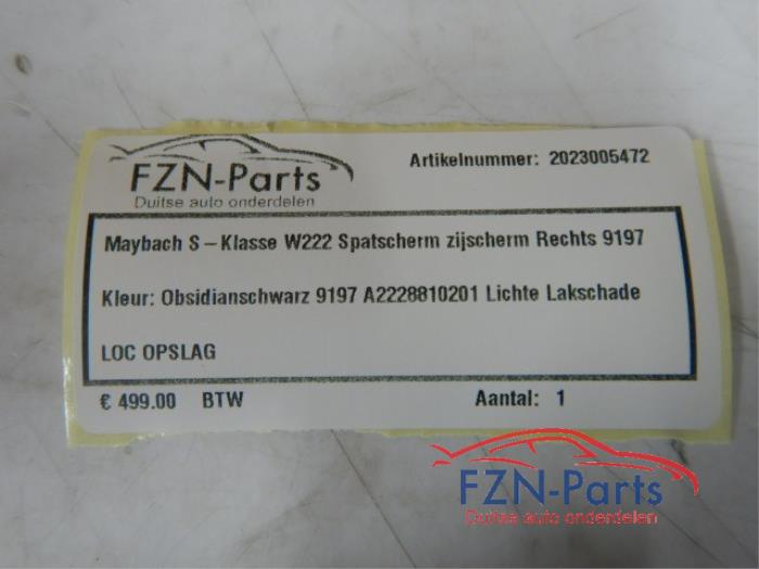 Maybach S-Klasse W222 Spatscherm Zijscherm Rechts