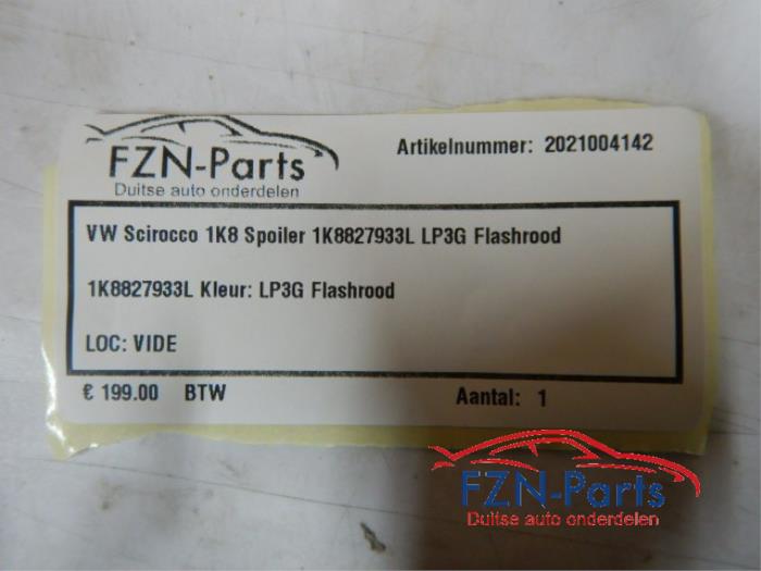 VW Scirocco Facelift 1K8 R R-Line Achterklepspoiler Spoiler