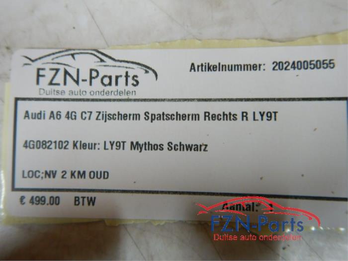 Audi A6 4G C7 Zijscherm Spatscherm Rechts LY9T