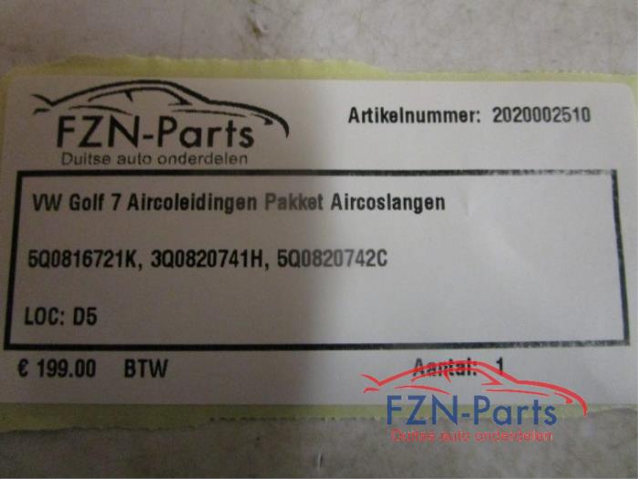 VW Golf 7 Aircoleidingen Pakket Aircoslangen