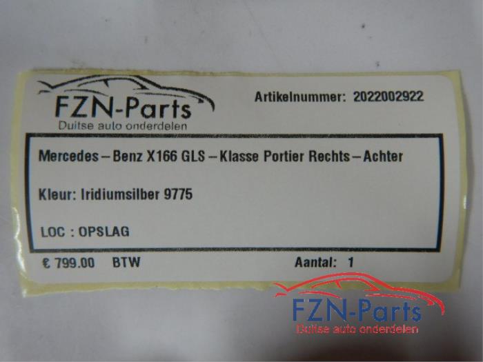 Portier 4Deurs rechts-achter Mercedes GLS-Klasse (22723827)