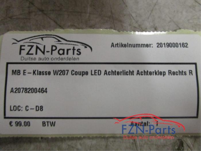 Mercedes-Benz E-Klasse W207 Coupe LED Achterlicht Achterklep Rechts R