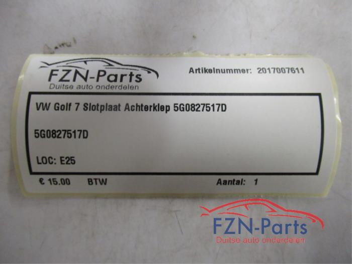 VW Golf 7 Slotplaat Achterklep