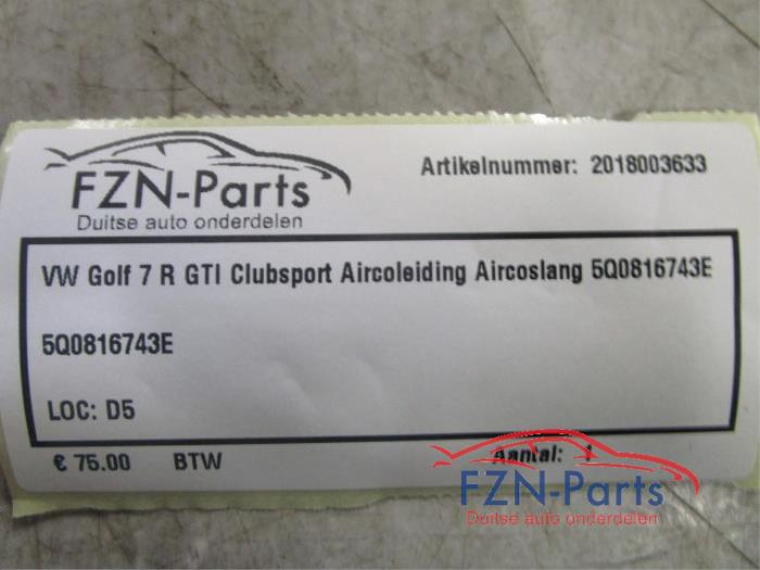 VW Golf 7 R GTI Clubsport Aircoleiding Aircoslang