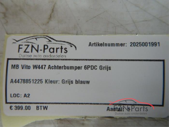 Mercedes-Benz Vito W447 Achterbumper Bumper 6PDC Grijs