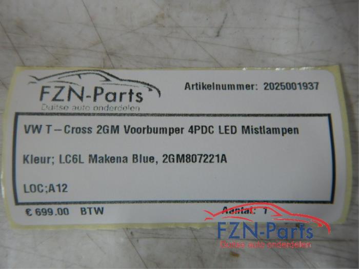 VW T-Cross 2GM Voorbumper 4PDC LED Mistlampen LC6L