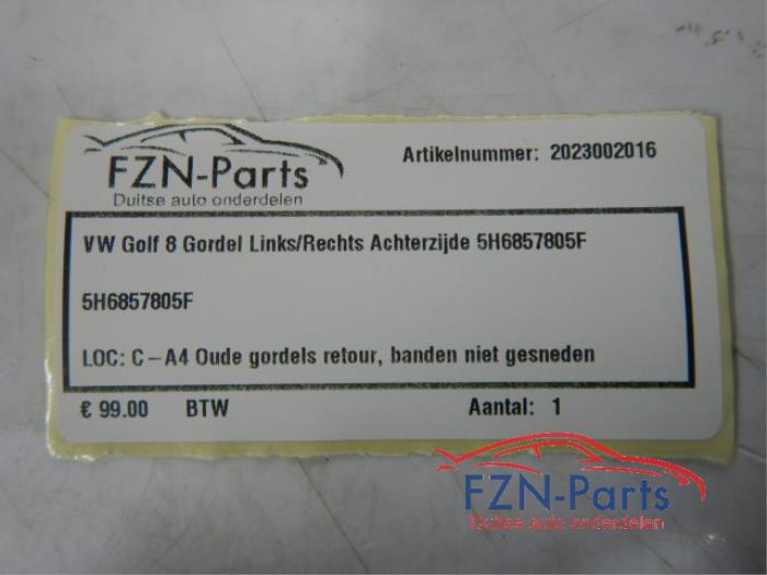 Veiligheidsgordel links-achter Volkswagen Golf (22742624)