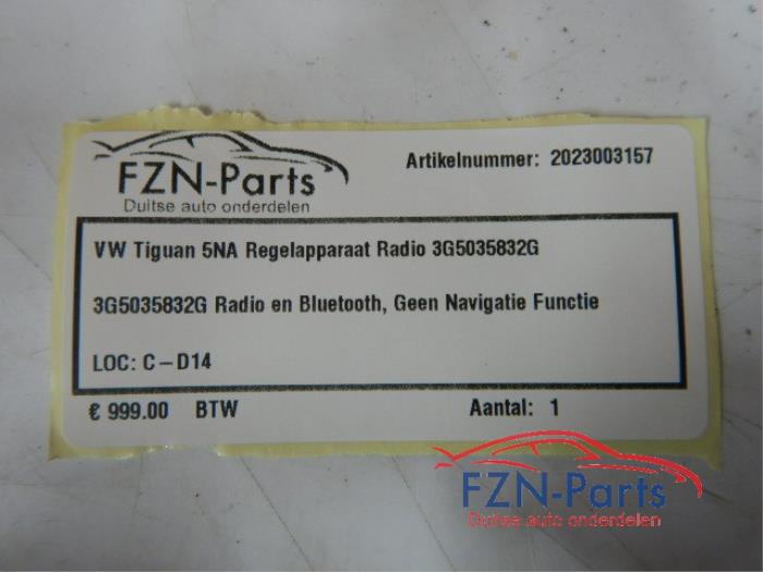 VW Tiguan 5NA Regelapparaat Radio
