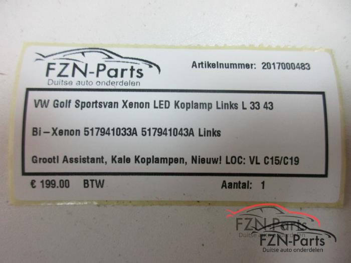 Koplamp links Volkswagen Golf Sportsvan (22721396)