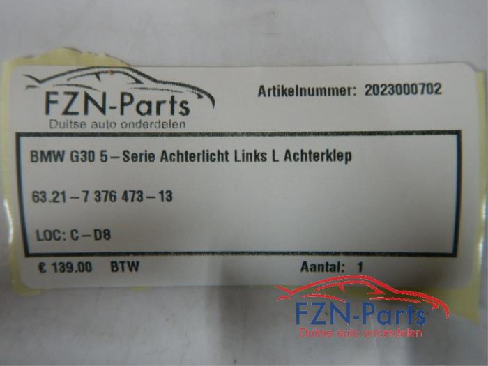 BMW 5-Serie G30 Achterlicht Links L Achterklep