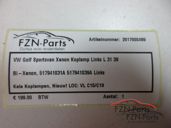 Koplamp links Volkswagen Golf Sportsvan (22721471)