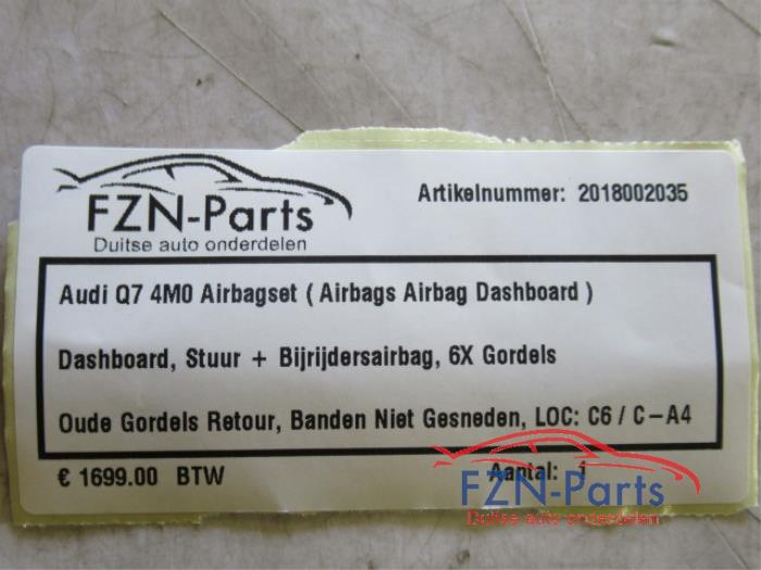 Airbag set + dashboard Audi Q7 (22727689)