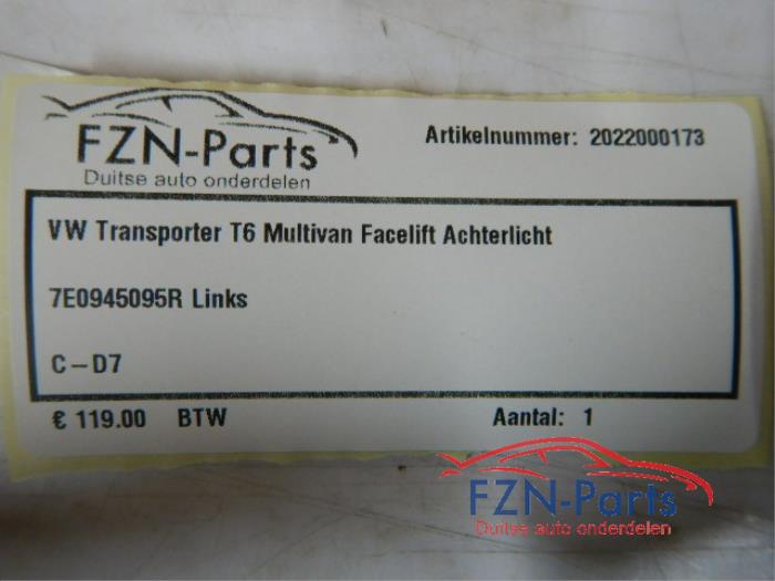 VW Transporter T6 Multivan facelift Achterlicht links