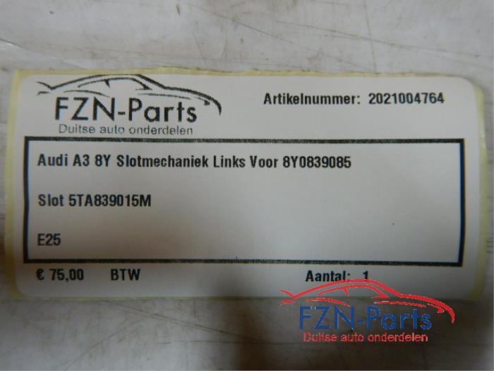 Audi A3 8Y Slotmechaniek Links Voor