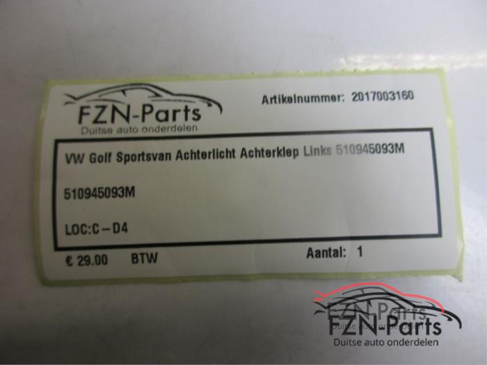 VW Golf Sportsvan Achterlicht Achterklep Links