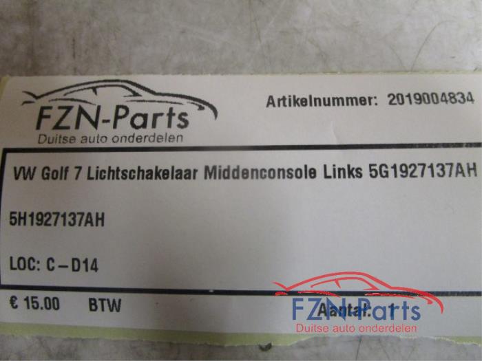 VW Golf 7 GTE schakelaar Middenconsole Links