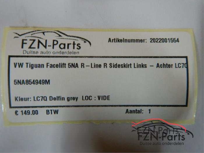 VW Tiguan Facelift 5NA R-Line R Sideskirt Links-Achter LC7Q