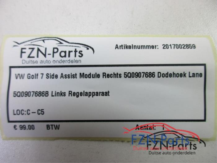 Side assist sensor Volkswagen Golf (22738299)