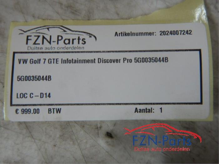 VW Golf 7 GTE Infotainment Discover Pro