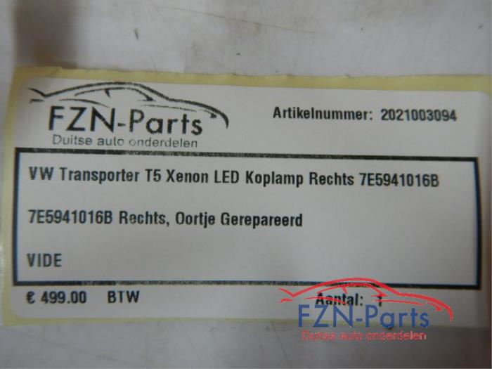 VW Transporter T5 Xenon LED Koplamp Rechts