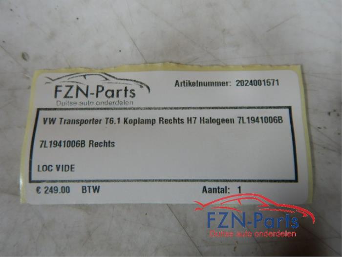 VW Transporter T6.1 Koplamp rechts H7 Halogeen