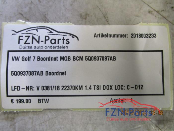 VW Golf 7 Boordnet MQB BCM