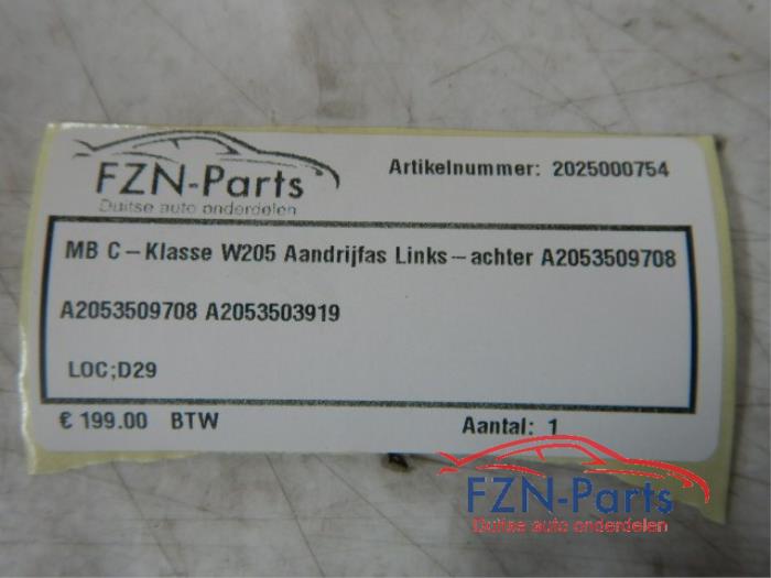 Mercedes-Benz C-Klasse W205 Aandrijfas Links-Achter