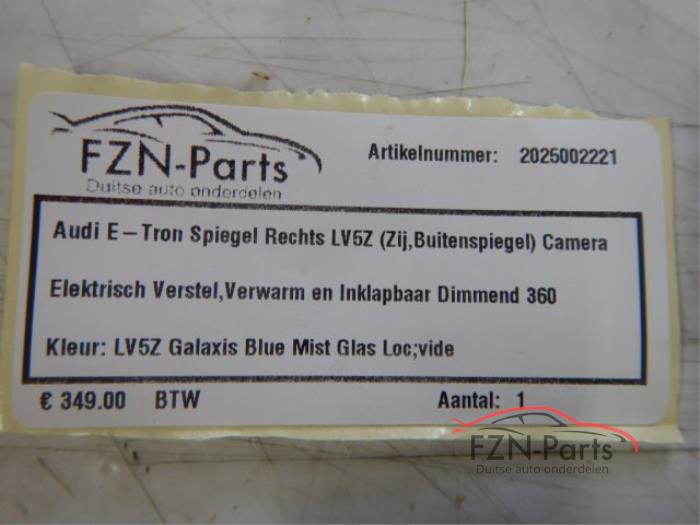 Audi E-Tron (Zij,Buitenspiegel) Spiegel Rechts Inklapbaar Dimmend CAM LV5Z