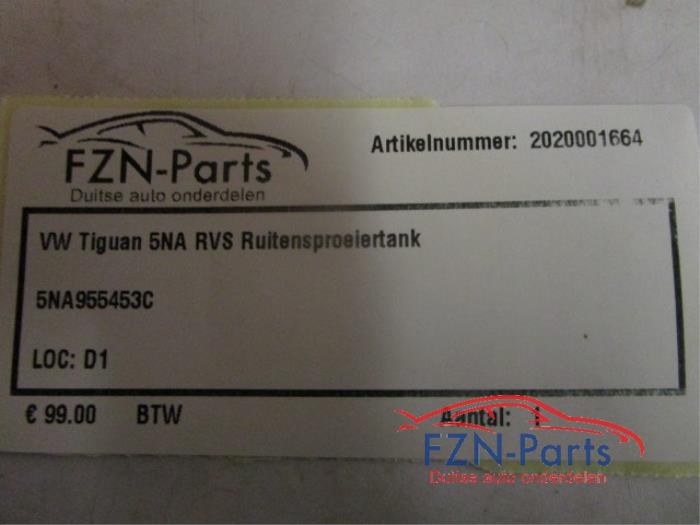 VW Tiguan 5NA RVS Ruitensproeiertank Reservoir