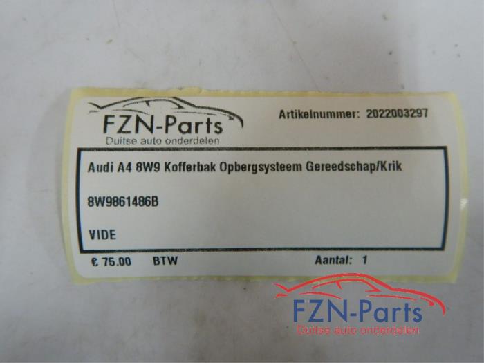 Audi A4 8W9 Kofferbak Opbergsysteem Gereedschap/Krik
