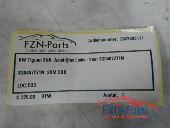 VW Tiguan 5NA Aandrijfas Links-voor
