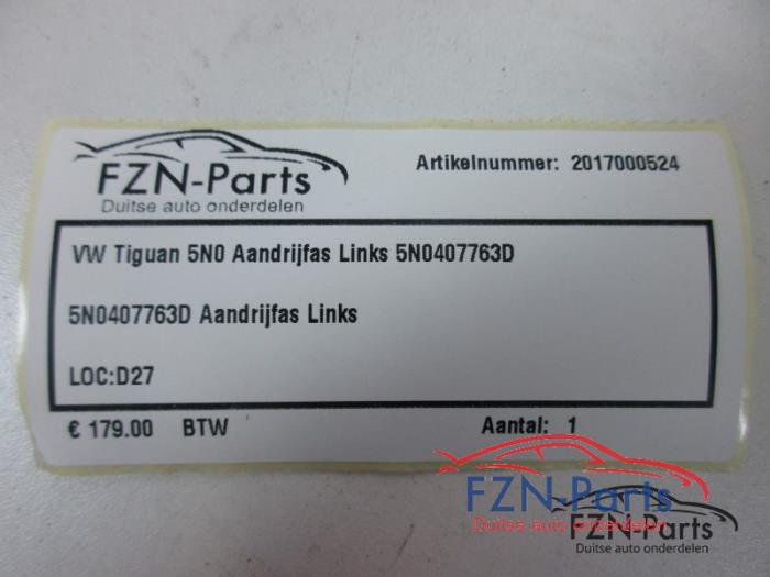 VW Tiguan 5N0 Aandrijfas Links