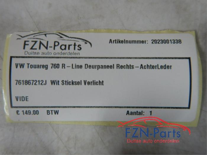 VW Touareg 760 R-Line Deurpaneel Rechts-achter Leder