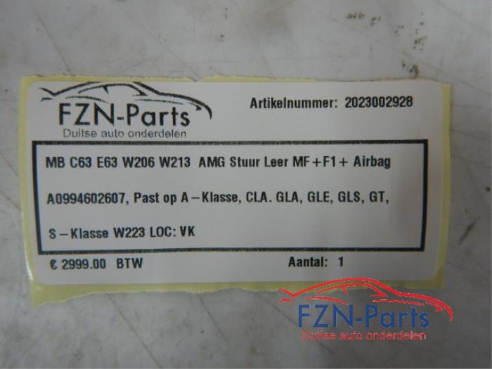Mercedes-Benz C63 E63 W206 W213 AMG Stuur Leer MF+F1+Airbag