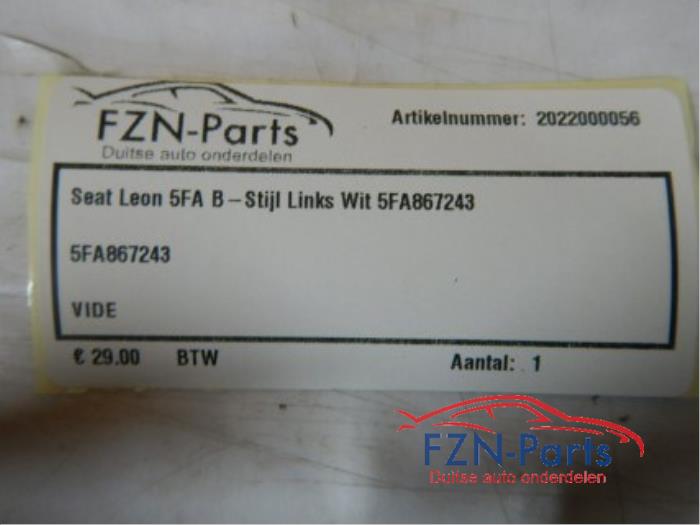 Seat Leon 5FA B-Stijl Links Wit