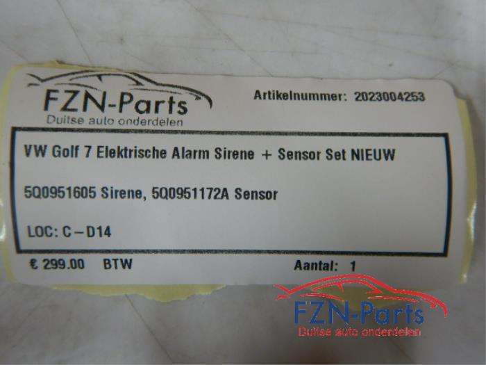 VW Golf 7 Elektrische Alarm Sirene+Sensor Set NIEUW
