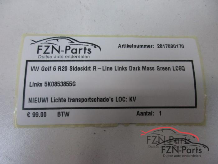 VW Golf 6 R20 Sideskirt R-Line Links Dark Moss Green LC6Q