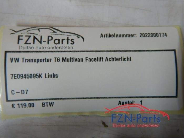 VW Transporter T6 Multivan facelift Achterlicht links