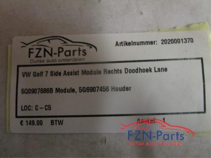 VW Golf 7 Side-Assist Module Rechts Dodehoek Lane Assist
