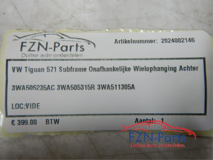 VW Tiguan 571 Subframe Onafhankelijke Wielophanging Achterzijde