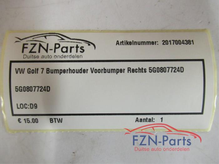 VW Golf 7 Bumperhouder Voorbumper Rechts